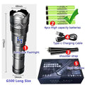 High Power Led Flashlight Super Bright Long Range Torch Rechargeable Ultra Powerful Outdoor Tactical Hand Lamp Camping Lantern Oasis Select GT60 Hard Gift Box