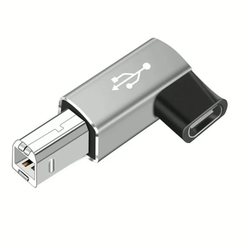 USB B Male to USB-C Female Adapter – Printer & MIDI USB Adapter Oasis Select Type-C to B CW Grey