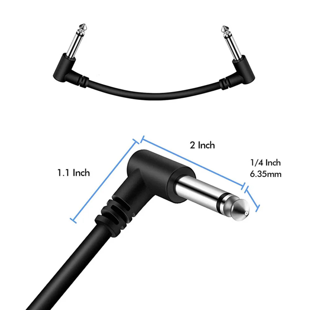 15cm 6.35mm Guitar Effects Pedal Cable Connector 1/4in Plug Wire Right Angle Oasis Select