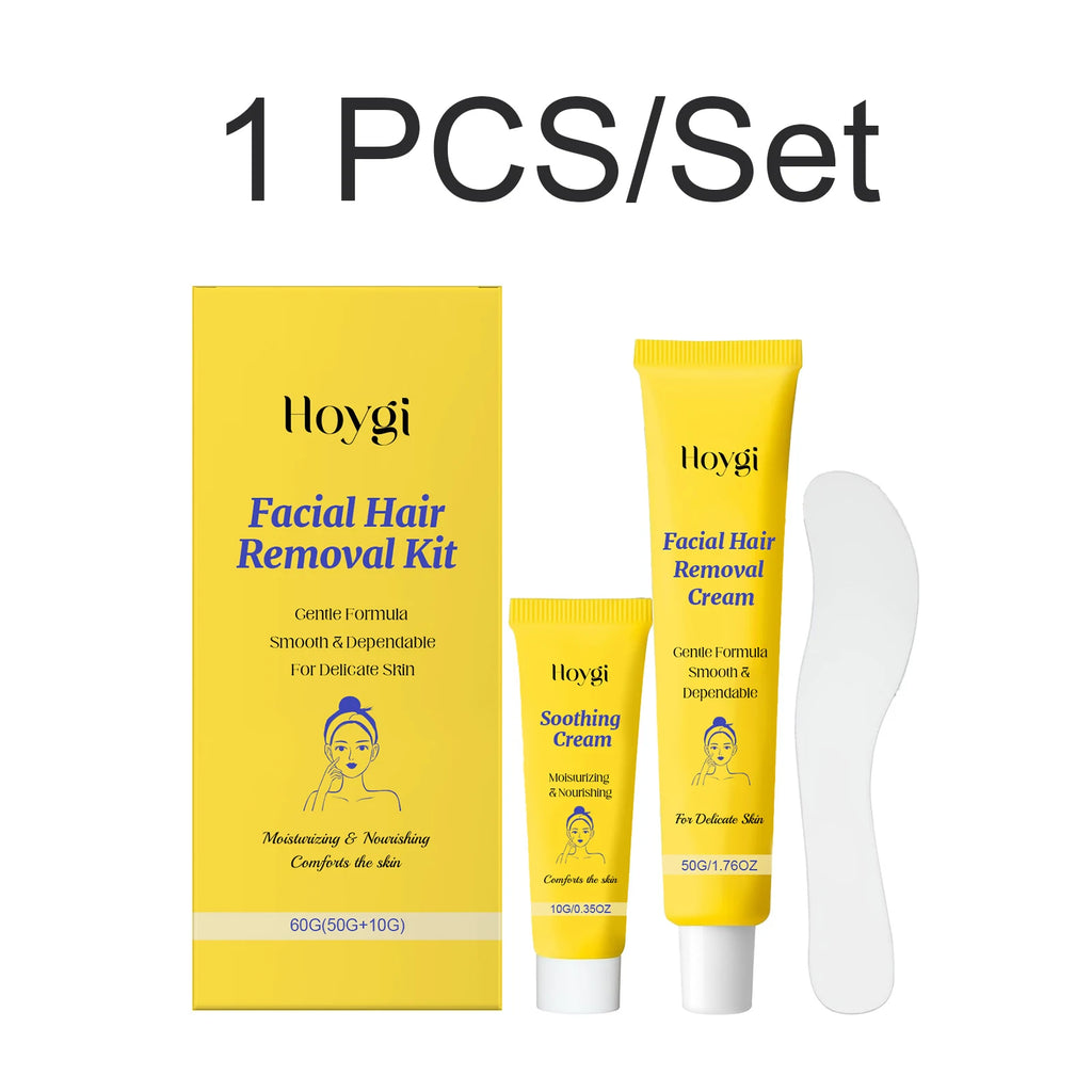 Facial Hair Removal Cream Kit for Women Upper Lip Chin Removes Fine Hair Gentle Depilatory Sensitive Skin Shea Butter 60g Oasis Select 1 PCS