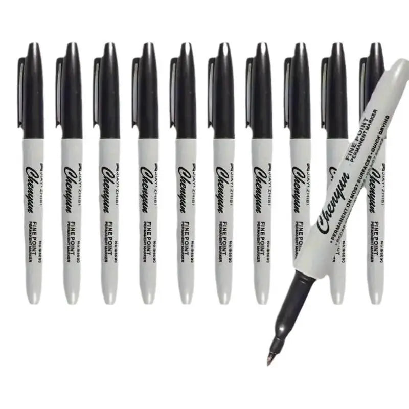 1Set Black Permanent Marker Pens, Fine Tip, Waterproof, Quick Drying Outlining Drawing Pen Marker Pen Oasis Select A2