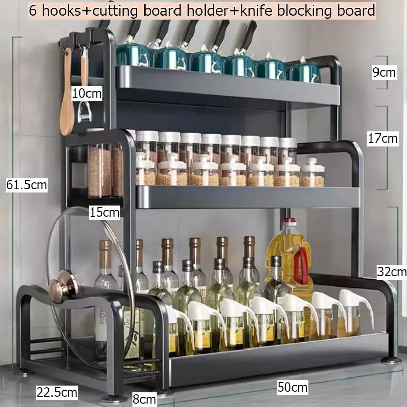 Multi-functional Household Cutting Board Seasoning Storage Rack
