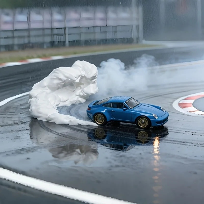 3D Printed 1:64 Miniature Drift Smoke Effect Model Ornament Racing Scene Accessory for Scale Car Models & Hobby Collectors Gifts Oasis Select
