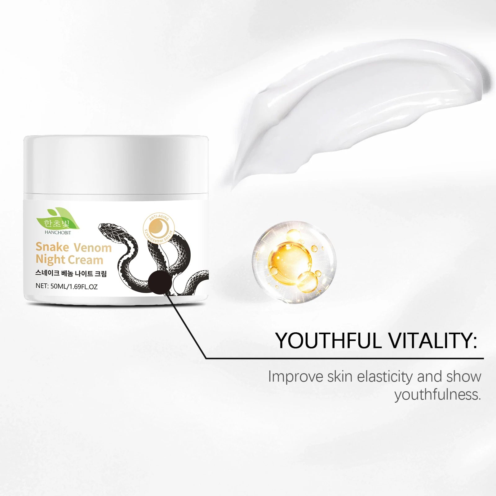 Snake Venom Night Cream: Daily Facial Care for Deep Nourishment, Refining Skin Texture, and Delivering a Smooth Complexion Oasis Select