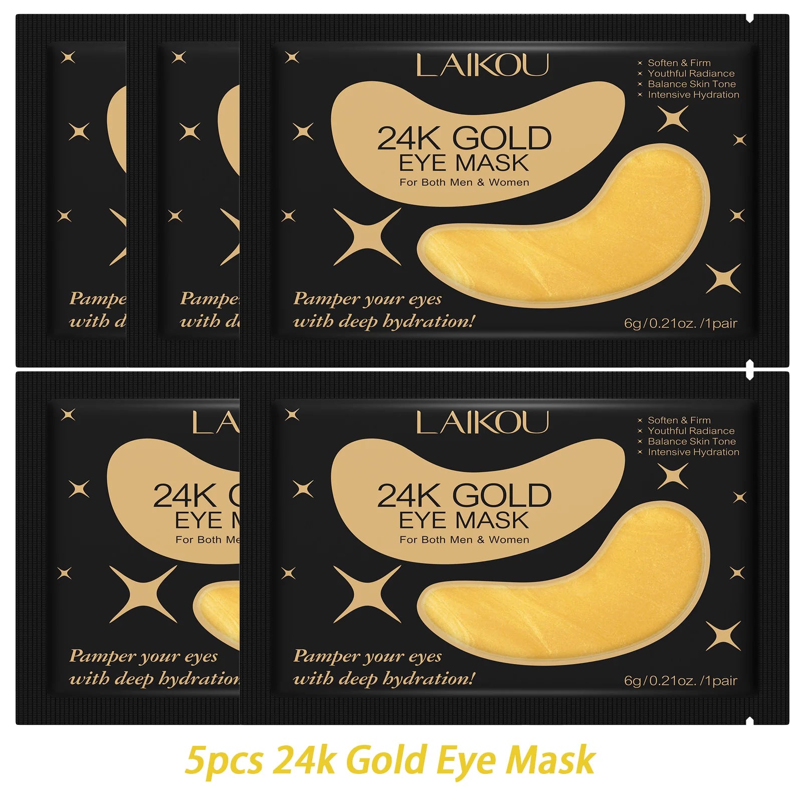 Sakura or Milk or 24K Gold Eye Mask Eye Patches Firming Moisturizing Nourishing Relieves Dark Circles Puffiness under Eyes Oasis Select 5PCS 24k Eye Msak