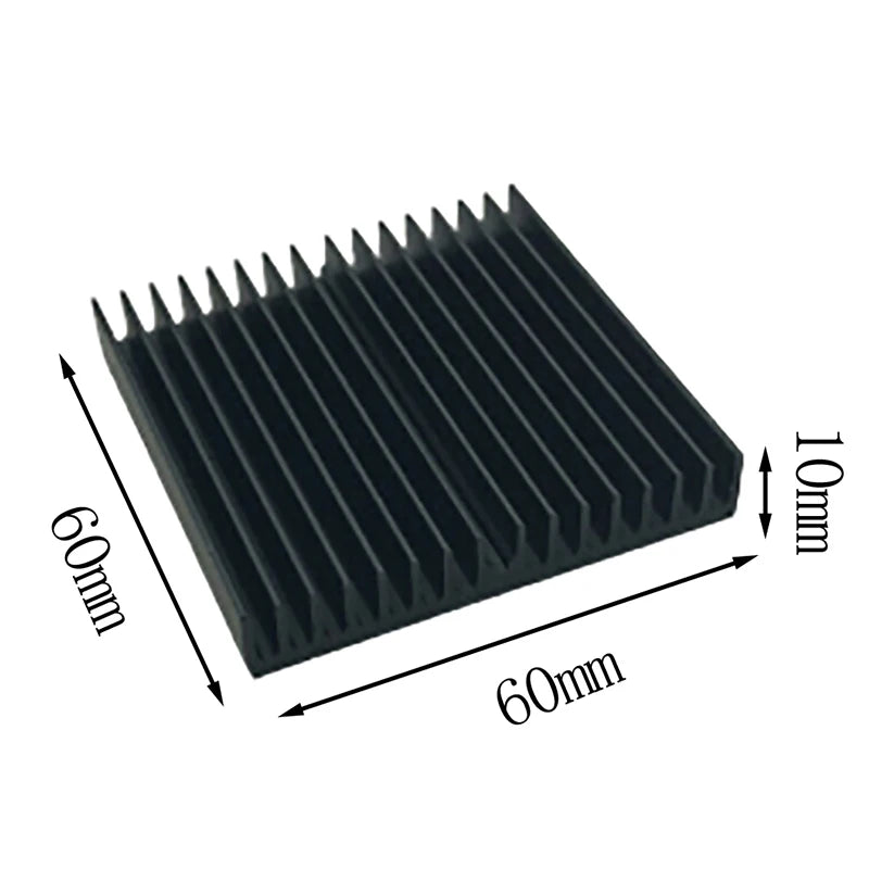 New Sale 1pcs 60*60*10mm Black Aluminum Radiator Motherboard Chip Heatsink Oasis Select One Size
