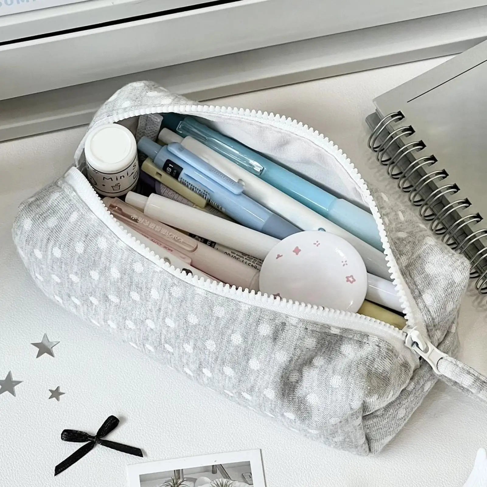 Pencil Bag Multifunctional Dot Design Pencil Case Large Capacity Stationery Pouch Stationery Organizer Bags Back To School Oasis Select