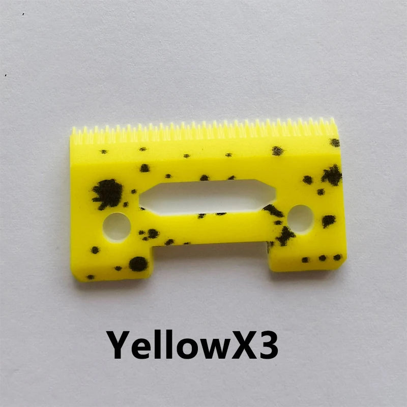 1/3/5Pcs Ceramic Clipper Blades Professional Head Replacement Barber Accessories Solid Color/Camouflage Color Ceramic Blade Oasis Select 110-YellowX3