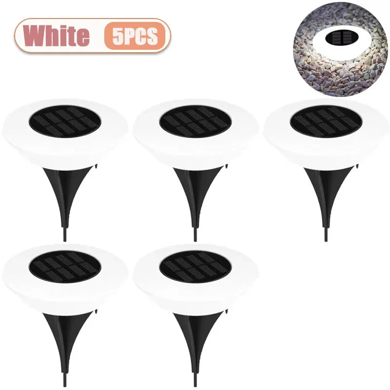 1-10PCS Solar Powered Lawn Lights Outdoor Waterproof Garden Lights LED Floor Lights Landscape Lighting Buried for Yard Decor Oasis Select White-5PCS