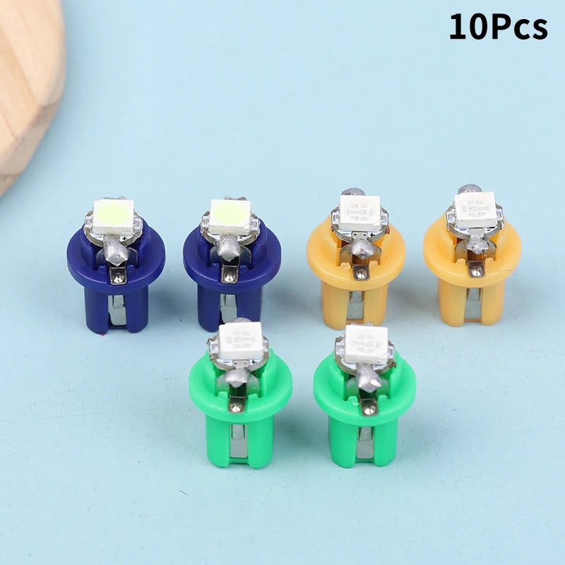 Car Accessories Pack with T5 B8.5d LED 5050 SMD Bulbs, 10-pcs for Interior Dashboard Side Switch Light Oasis Select
