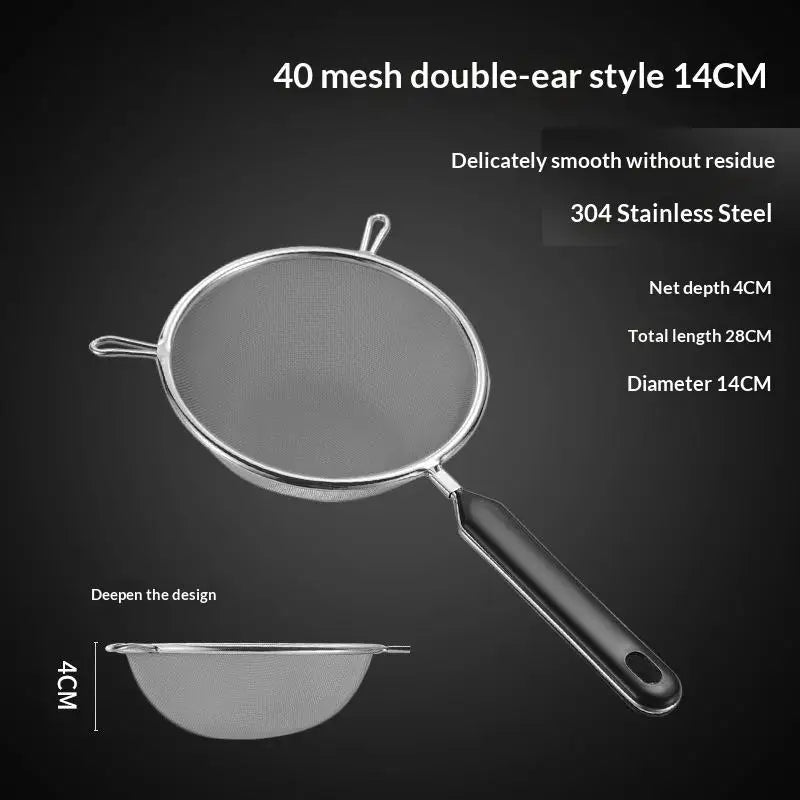 Ergonomic Kitchen Strainer with Non-Slip Handle & Hook Food Safe for Christmas Recipe Prep Fruit Vegetable Draining Oasis Select F