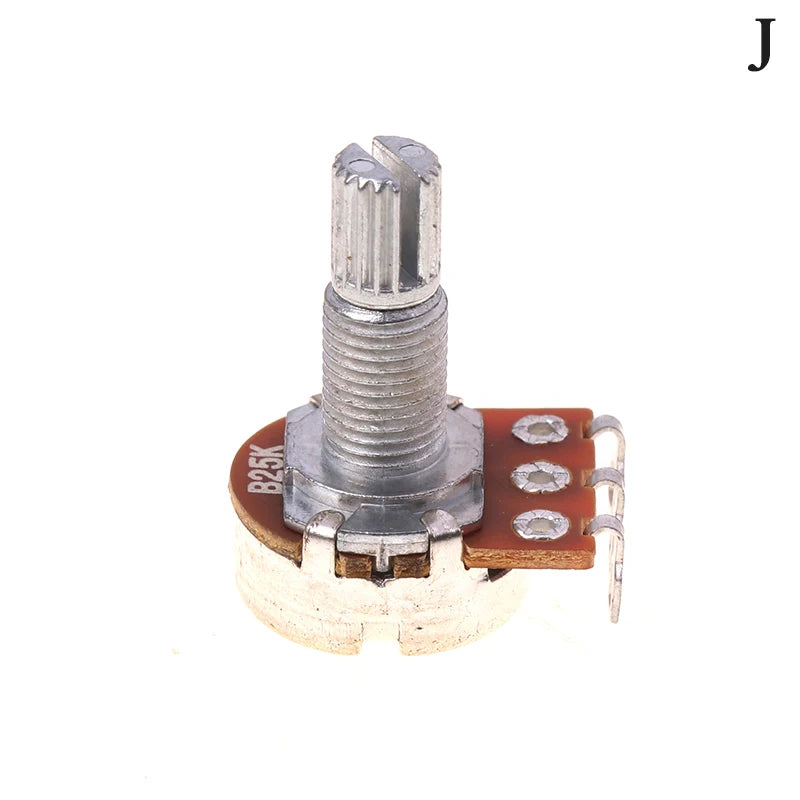 A500K B500K A250K B250K A50K B50K A25K B25K Potentiometer Splined Small Pot Electric Guitar Bass Effect Amp Tone Volume18mm Oasis Select B25K