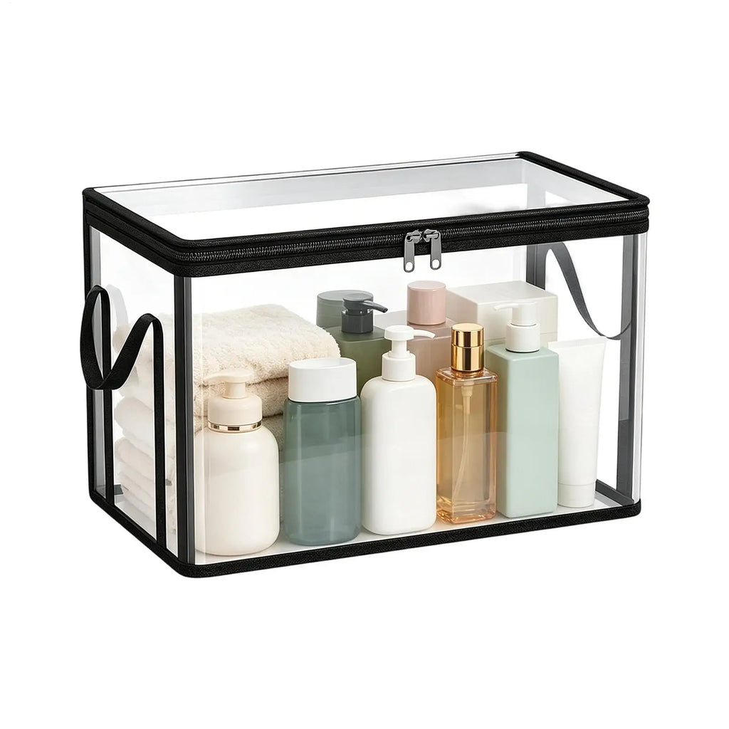 Clear Stackable Large Capacity Book Storage Box Book Storage Containers Organization Bins for Toy Snack Bedding Clothes Home Oasis Select