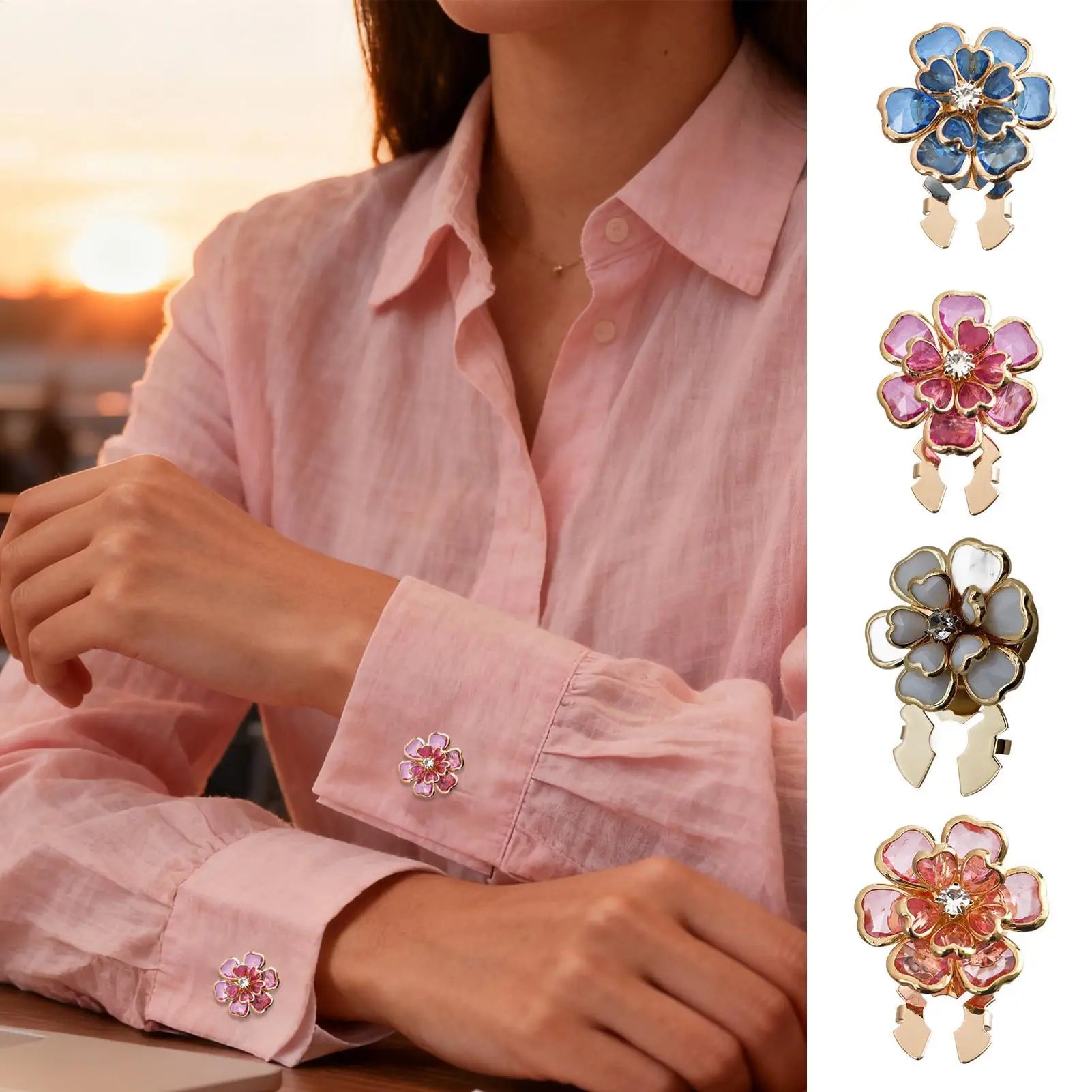 1PC Flower Button Covers For Shirt Detachable Clip-On Shirt Coat Decorative Buttons Sewing Button For Clothing Accessories Oasis Select
