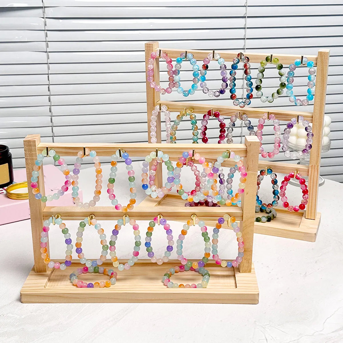 1pc Wooden bracelet rack, bracelet and earring storage rack, store jewelry display rack, jewelry collection rack Oasis Select