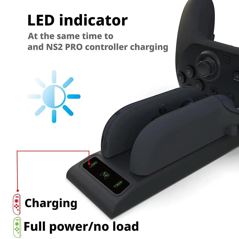 3-in-1 Nintendo Switch 2 Charging Dock – Joy-Con & Pro Controller