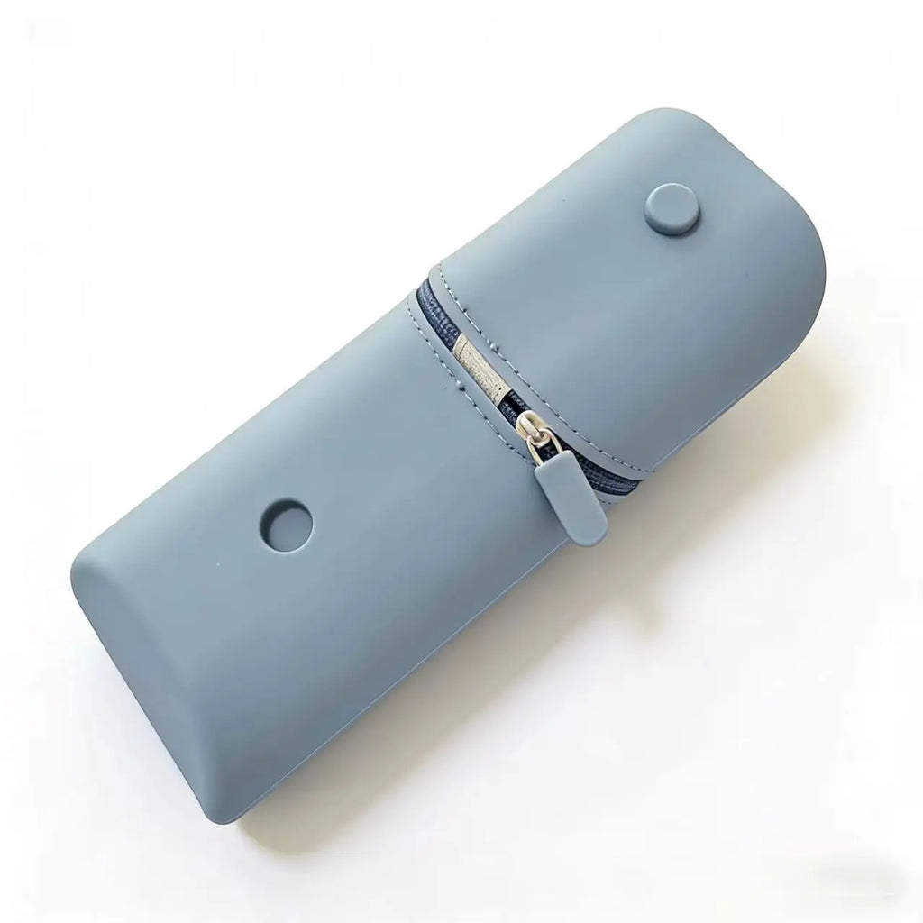 Foldable Silicone Pencil Case Large Capacity Expandable Pen Holder, Portable Desk Stationery Organizer for School Office Home Oasis Select Blue