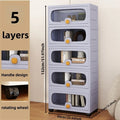 60cm Flip-Top Multi-Layer Storage Cabinet with Casters