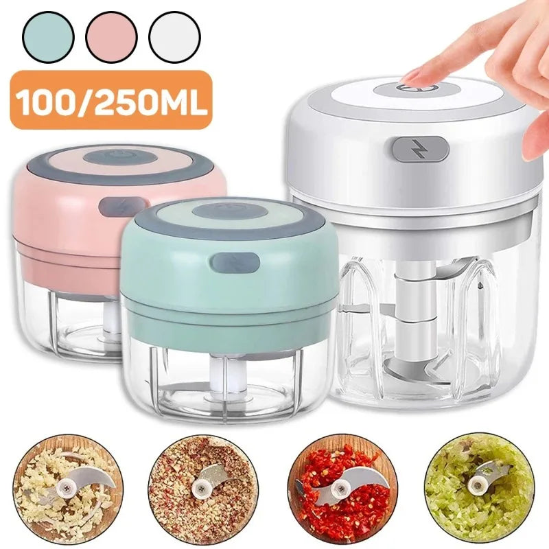 2026 Hot Sale！USB Portable 100/250ML Electric Meat Grinder Vegetable Chopper Mini Garlic Masher Kitchen Food Crusher Gadgets Oasis Select