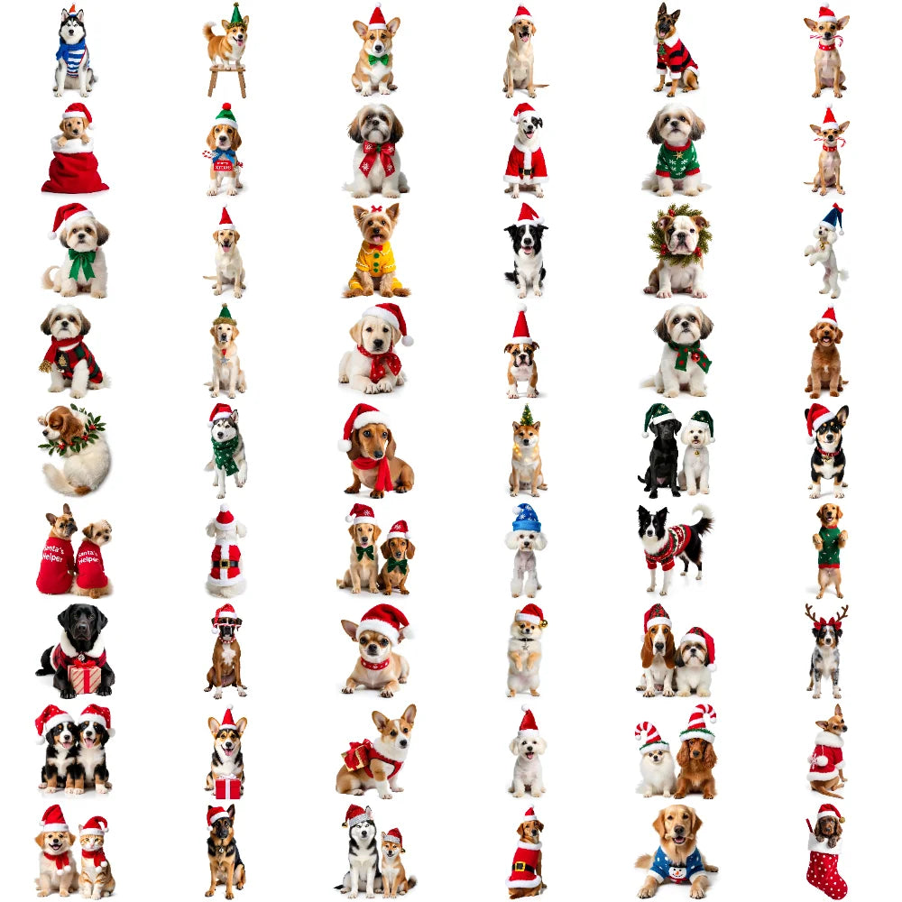 54-Piece Christmas Dog Temporary Tattoos – Waterproof Stickers Temporary Tattoo Set Oasis Select 1A-3X3cm