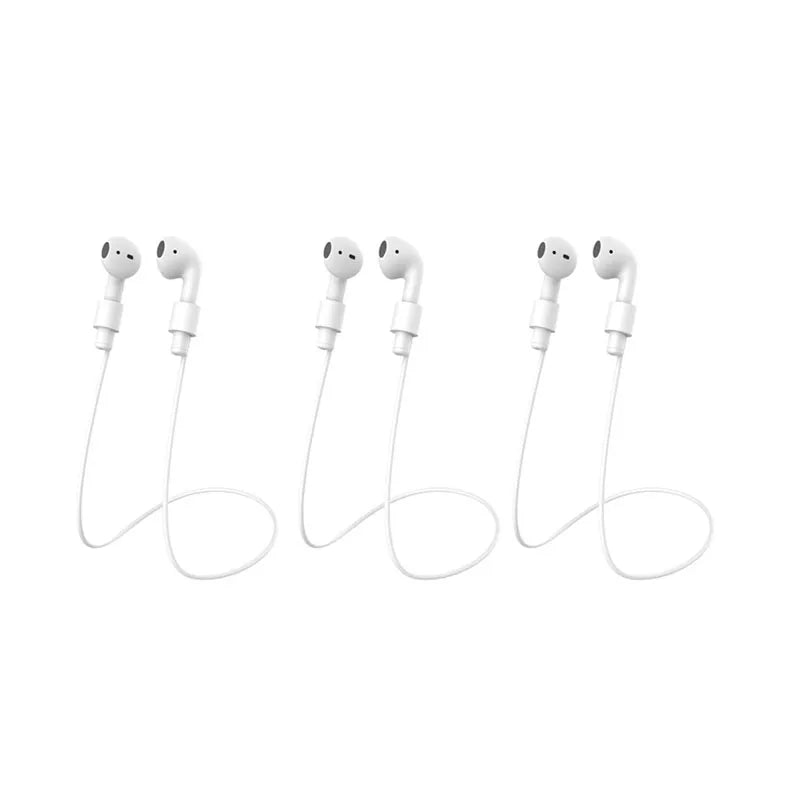 1/3pcs Silicone Strap Magnetic Anti-Lost Rope Bluetooth TWS Earphone Anti Lost Strap For Airpods 1/2/3 Gen Lenovo Earbuds Cord Oasis Select 3pcs White No Magnetic