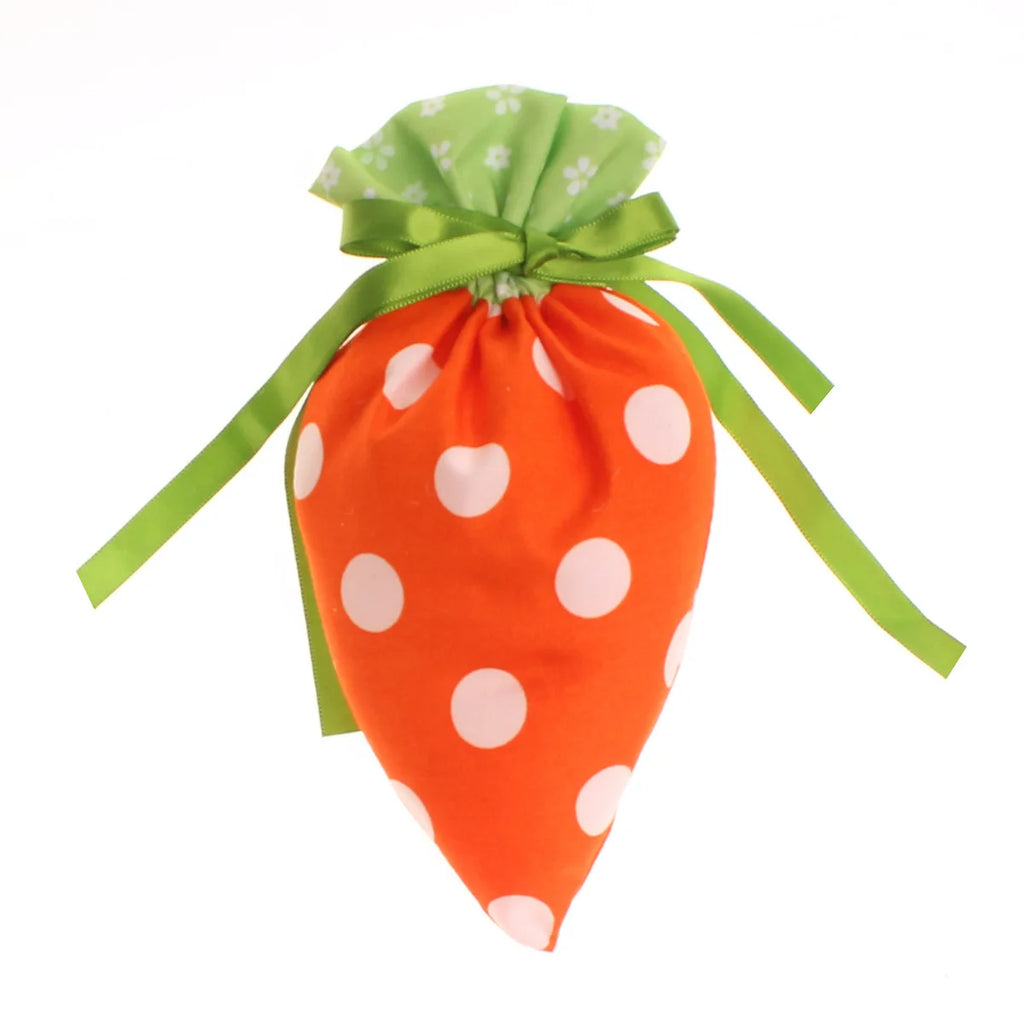 Easter Carrot Drawstring Gift Bag | Cute Velvet Candy Bag