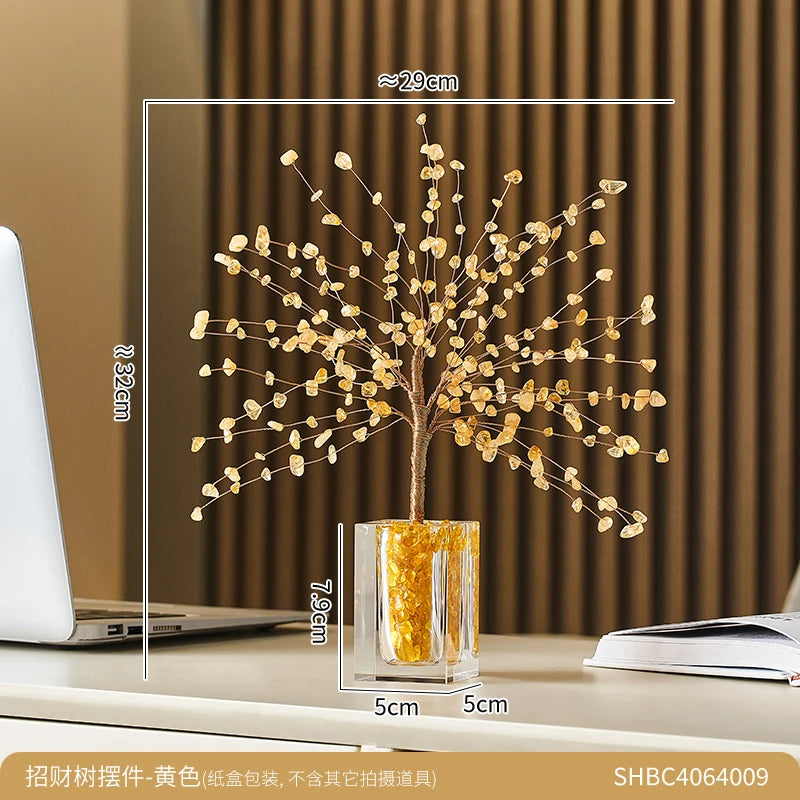 Money Tree Decoration Home Accessories Living Room Wine Cabinet TV Cabinet Decoration Office Desktop Decoration Home Decor Oasis Select Yellow