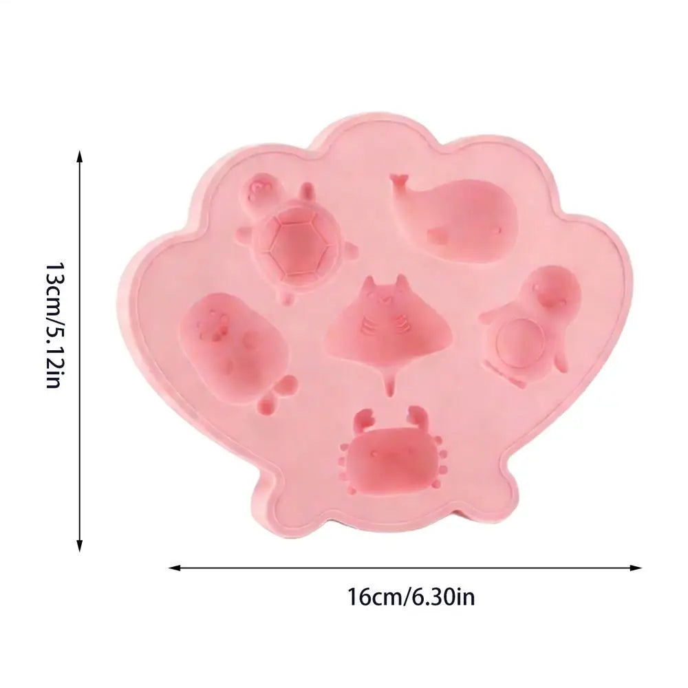 Sea Creature Ice Mold Marine Life Chocolate Mold Reusable Ice Tray Easy Release Silicone Chocolate Mold with Marine Life Shapes Oasis Select Pink
