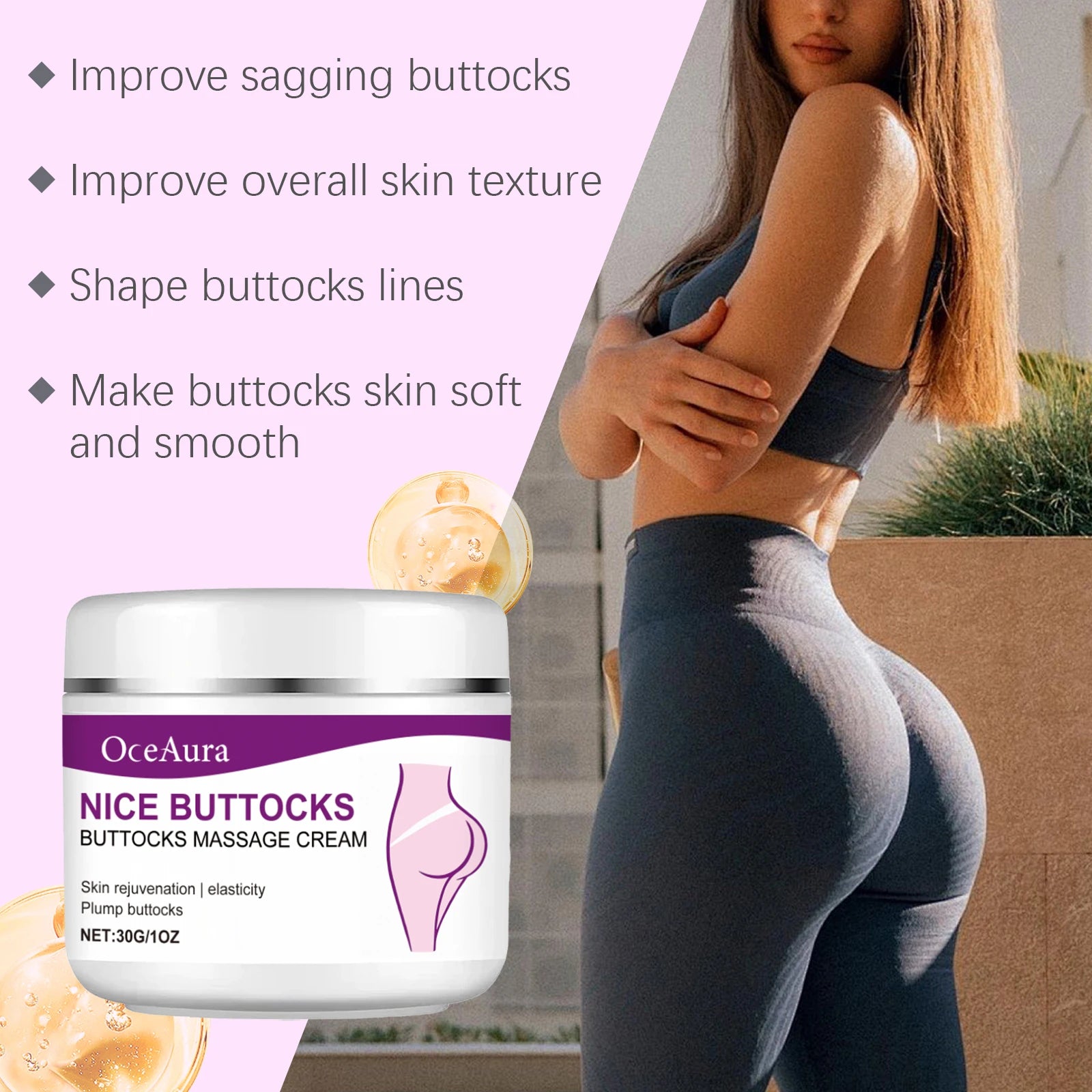 Hip Firming Cream Butt Lift up Big Ass Prevent Sag Buttock Enlargement Cream Improve Sagging Shaping Sexy Body Care for Women Oasis Select