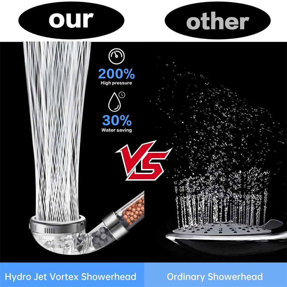 1pc Filtered Shower Head ABS High Pressure Water Saving Spray Handheld Clear Showerheads with With Filter Beads for Bathroom Oasis Select
