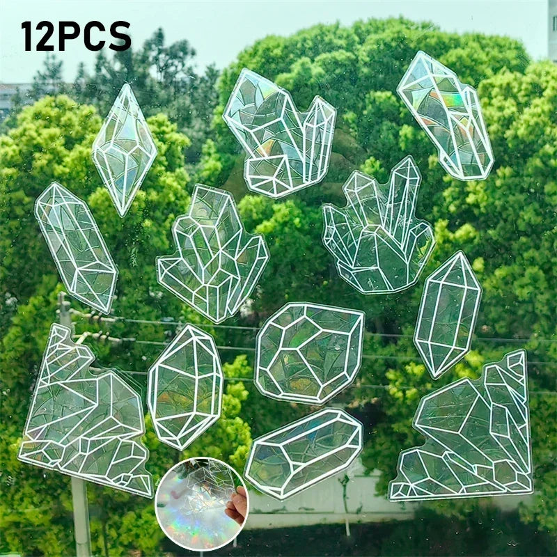 New Rainbow Sun Catcher Wall Stickers Light Catcher PVC Window Film Self Adhesive Decal Motorcycle Sticker PVC Film Home Decor Oasis Select RPS151-12PCS