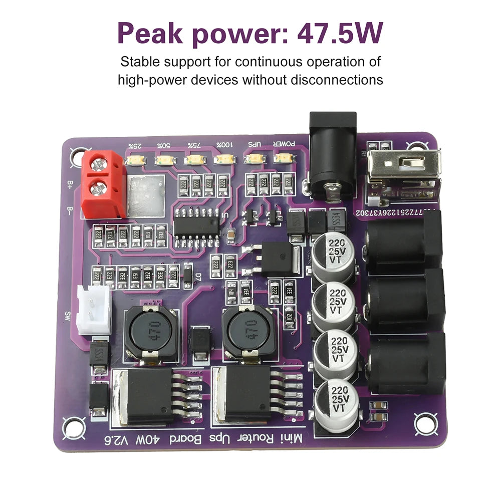 40W Mini Router UPS Board DC 12.6V To 13.0V UPS Step Up Down Board Buck Converter Power Supply Module Oasis Select Default Title
