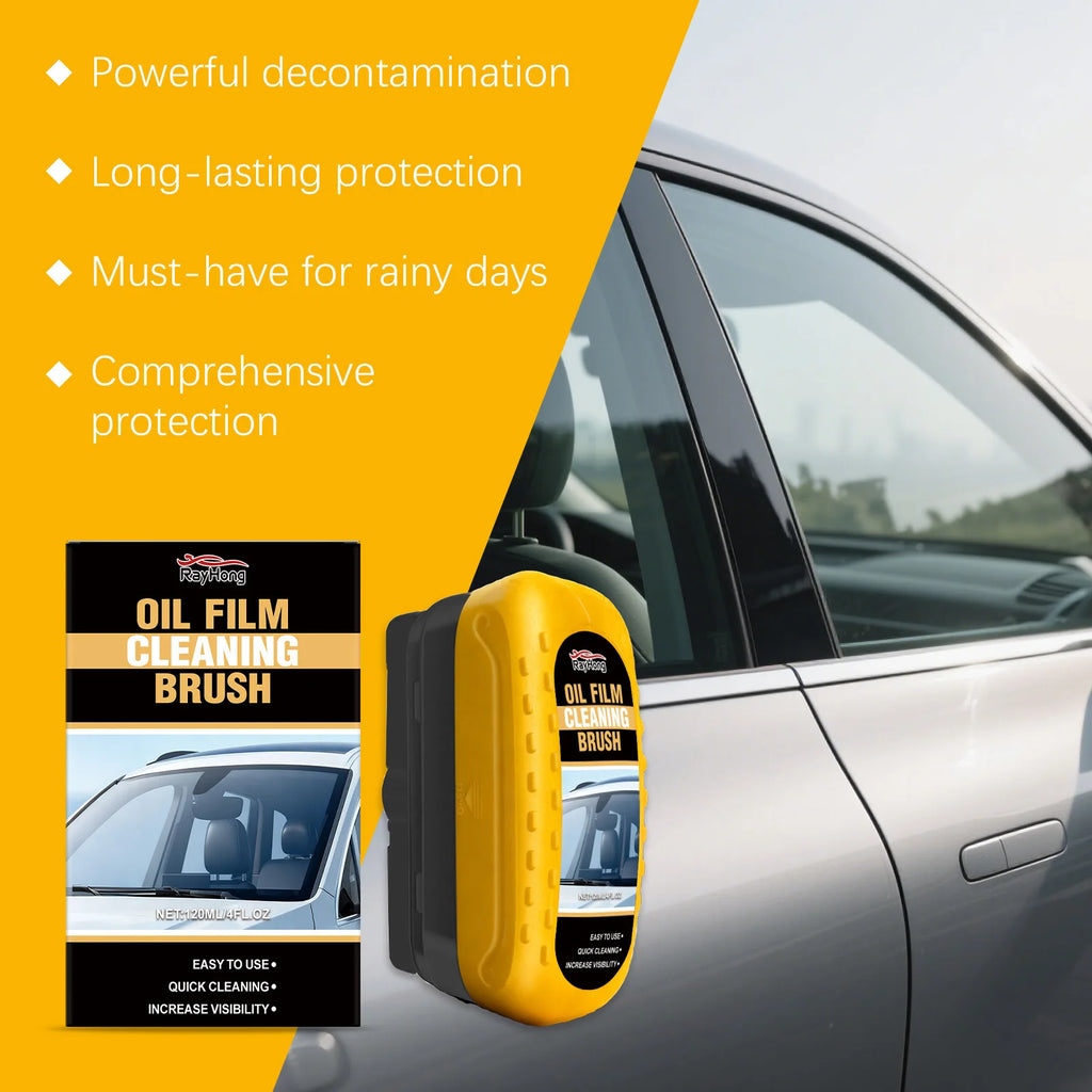 Automotive Oil Film Cleaning Brush Car Glass Window Wipe Anti-Rain Fog Front Function Maintenance Inside Windshield Home Sponge Oasis Select