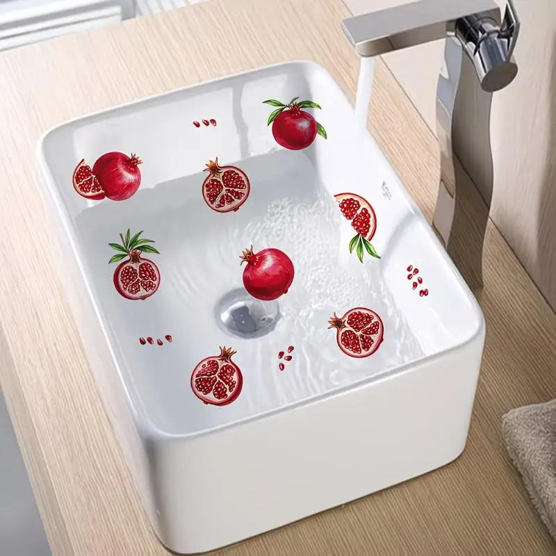Floral Bathroom Stickers – Waterproof Removable PVC Decals
