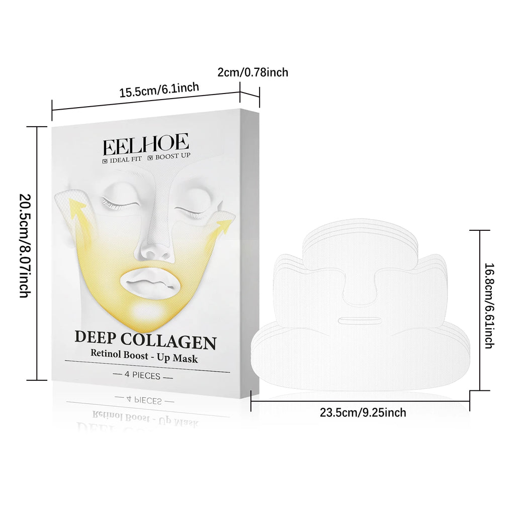 EELHOE Collagen Retinol Firming Face Mask – 4 Pack Anti-Aging Collagen Face Mask Oasis Select