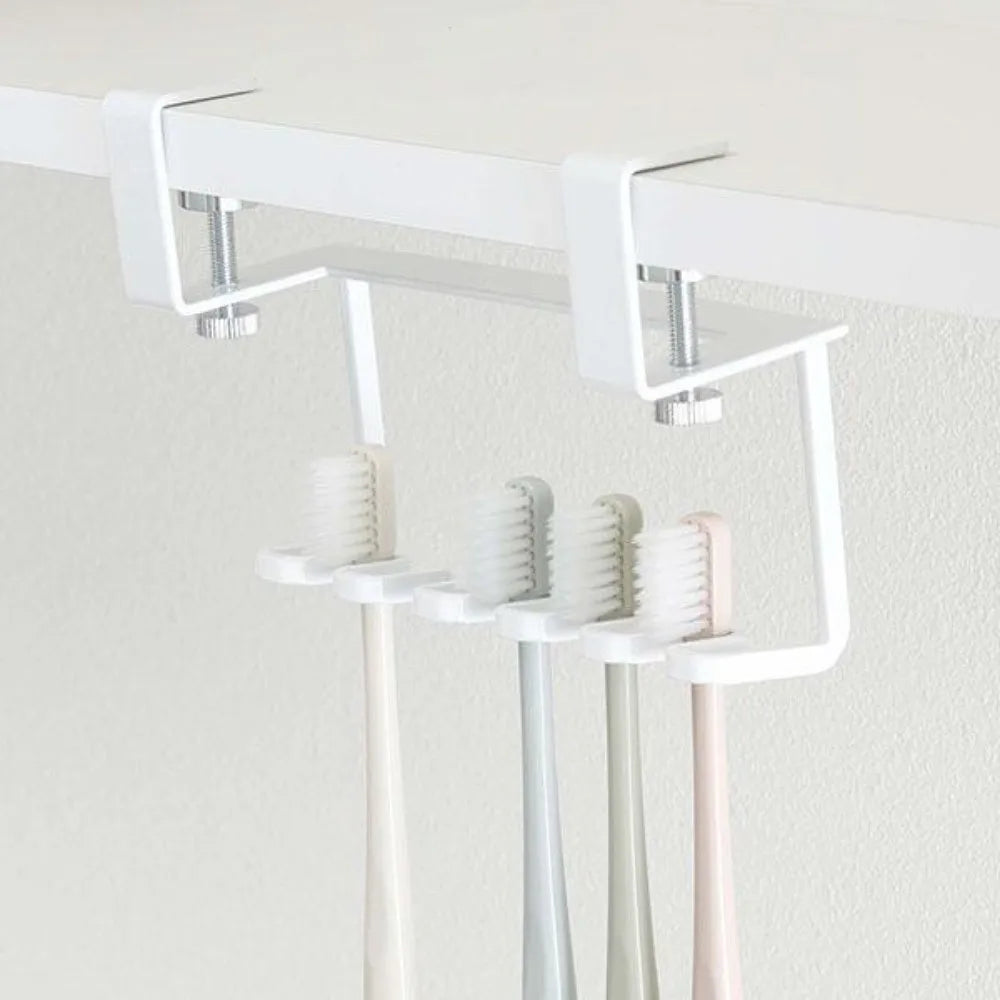 Wall-Mounted Toothbrush & Razor Holder | No-Drill Carbon Steel