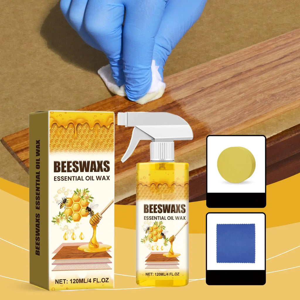 Beeswax Wood Polishing Spray 120ml Furniture Scratch Repair Floor Seasoning Wax Wood Care Shine Repair Beeswax Spray Furniture Oasis Select