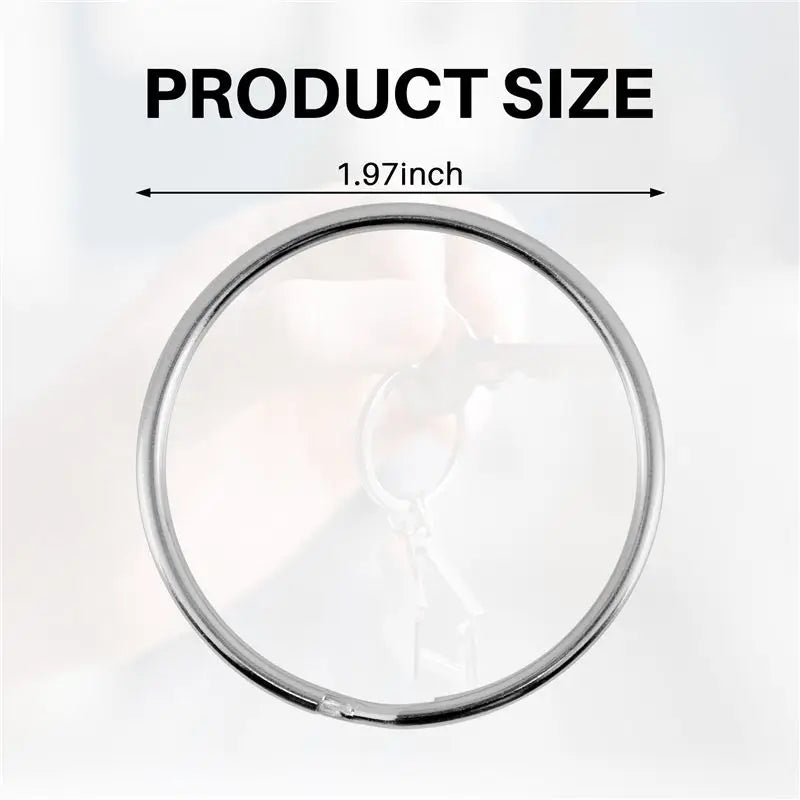 LIKE WISH 10X Quality 50Mm Keyring Split Ring Set Heavy Duty Large Nickel Key Loop Sprung Hoop Oasis Select