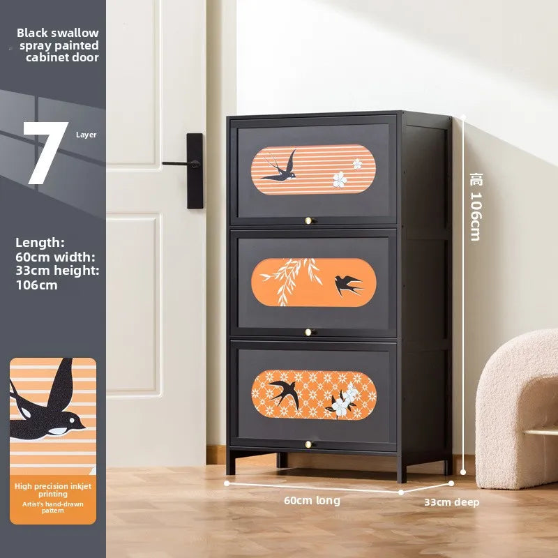 Multi-layer entrance to the home entrance, large-capacity storage storage cabinet integrated against the wall Oasis Select Seven floors 60