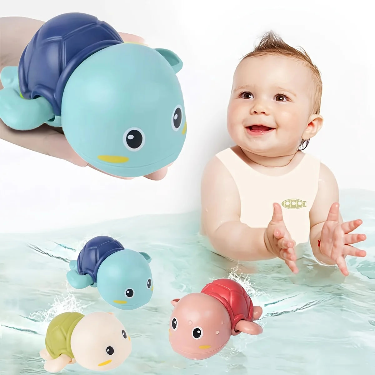 3/1pcs Cute Wind-Up Animal Frog Water Spray Toy,Plastic Bath Toy with Water-Squirting Head for Shower and Swimming Pool Fun Oasis Select