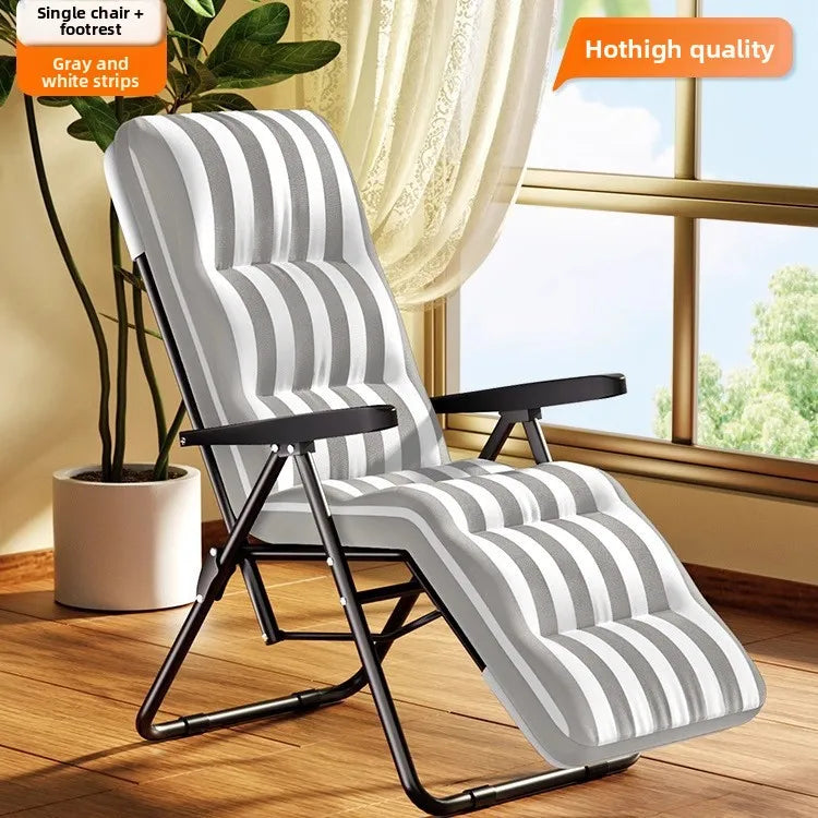 Folding recliner home leisure elderly balcony back chair office lunch break sit and sleep dual-purpose chair Oasis Select Chocolate