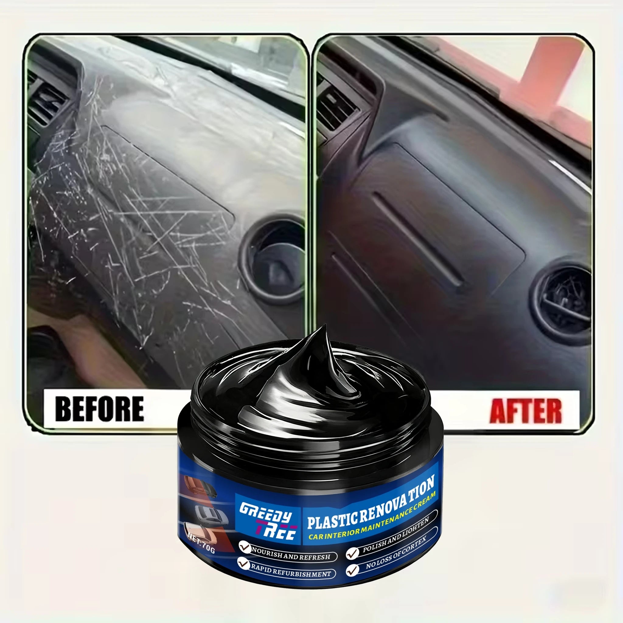 Black Gloss Plastic Component Polishing Paste Automotive Interior Seat Repair Wax for Steering Wheel Oasis Select