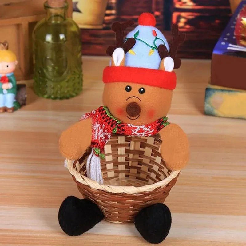 Christmas Decoration Small Candy Box Christmas Decoration Candy Basket Christmas Tabletop Decoration Children Candy Basket Oasis Select