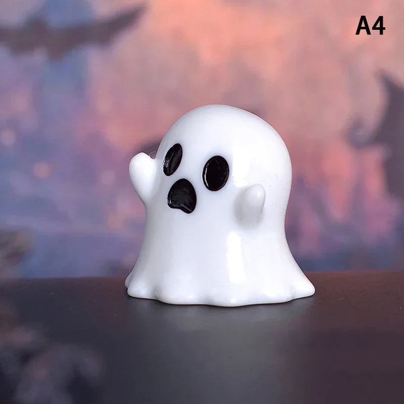 Halloween Micro Landscape Miniature Figurines Cute Pumpkin Ghost Vampire Decoration Resin Craft Mini Fairy Garden Ornaments Oasis Select A4