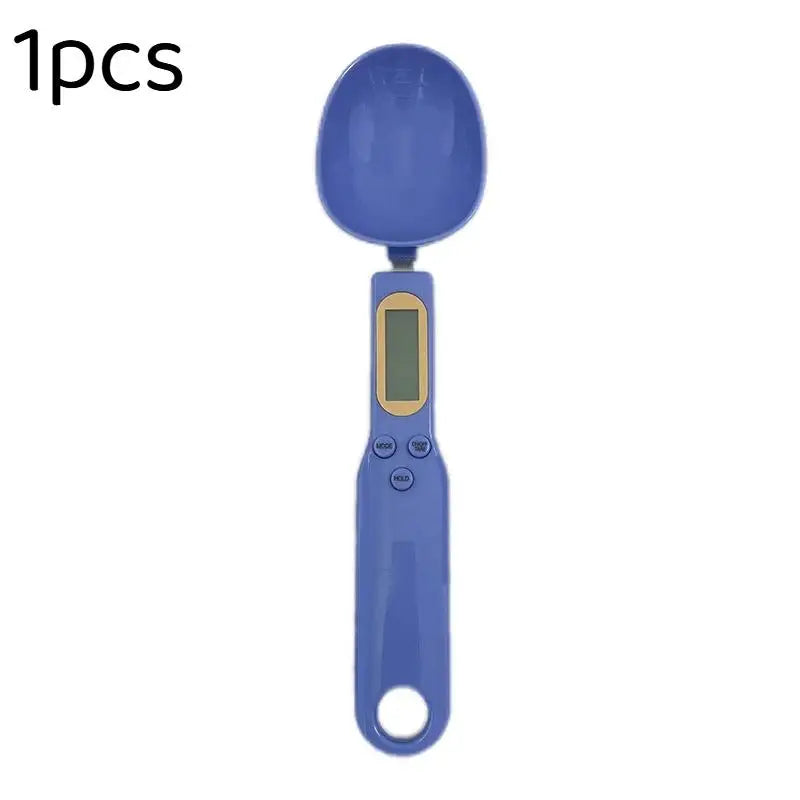 1/2Pcs Digital Measuring Spoon Scale Easy to Clean LCD Display 0.1-500g Food Weighing Tool for Kitchen Baking Pet Food Measuring Oasis Select Blue