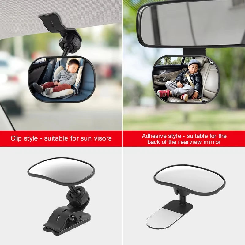 360° Rotatable Baby Car Mirror – Rear Facing Infant View