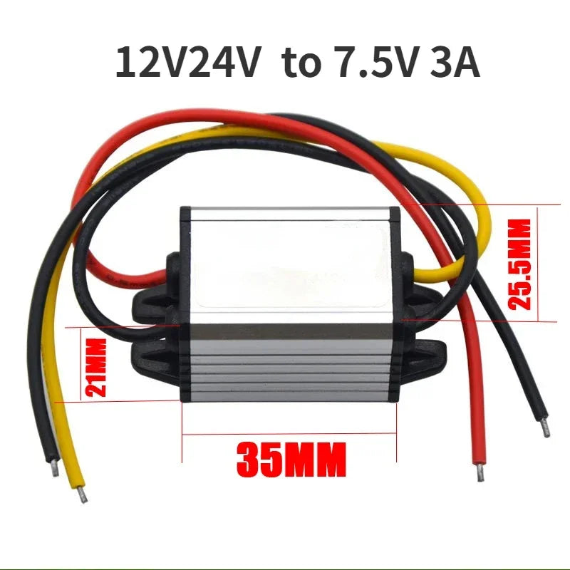 12V24V to 3.3V 3.7V 4.2V 5V 6V 7.5V 9V 3A Transformer Power Module Car DC Power Supply Step-Down Device RoHS Waterproof CE Oasis Select 12V24V to 7.5V 3A