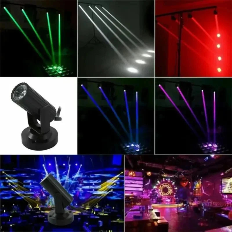 Mini RGB LED Stage Spotlight 1W – 360° Disco Party Flash Light Stage Effect Light Oasis Select