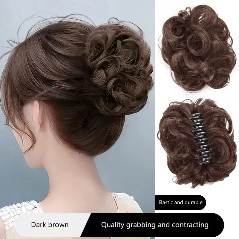 Messy Curly Synthetic Hair Bun Clip-In Hairpiece for Women Clip-In Hair Bun Oasis Select