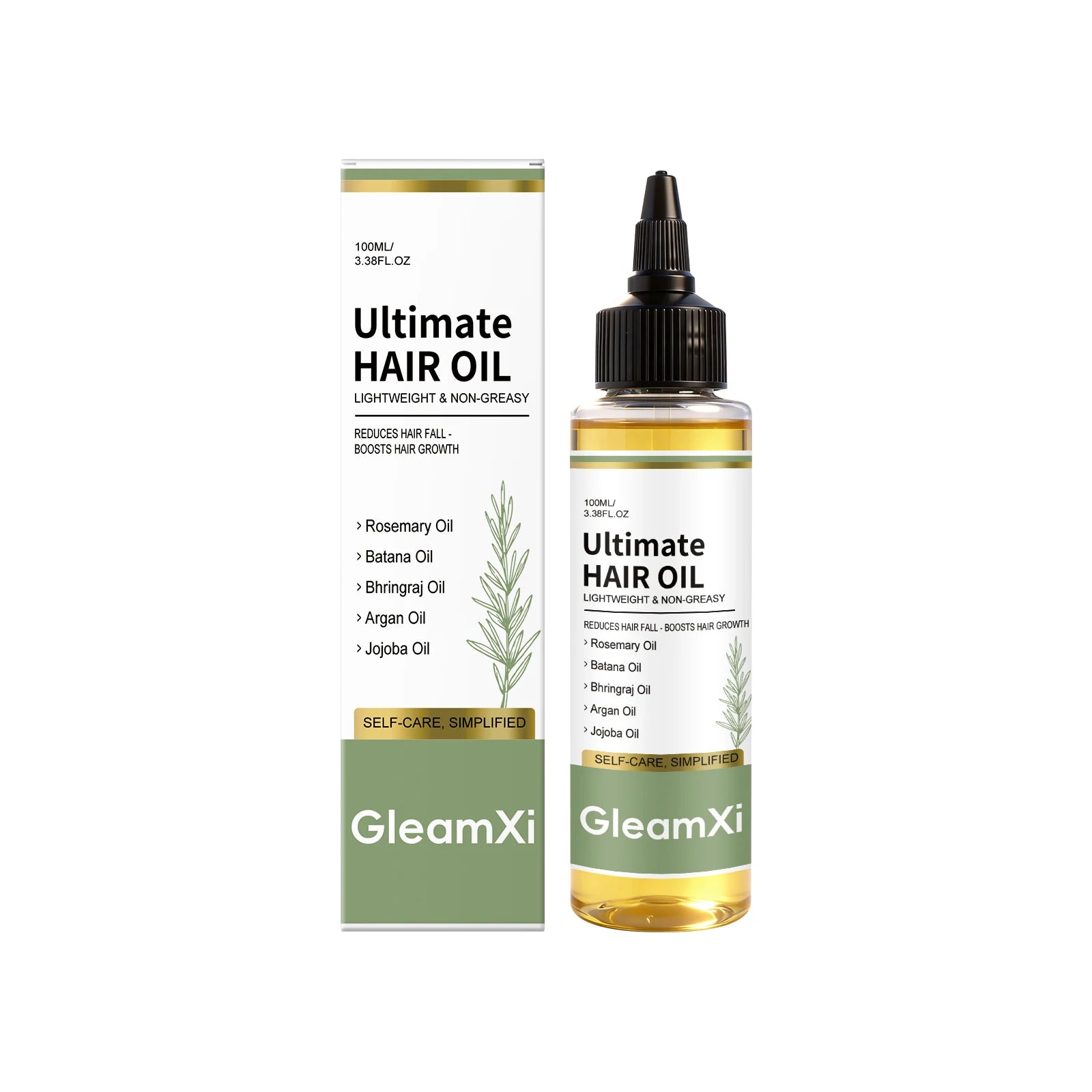 Rosemary Hair Oil Reduce Frizz Boosts Shine & Hydration Repair Damaged Hair Anti Hair Fall Lightweight Voluminous Hair Care Oasis Select 100ml boxed